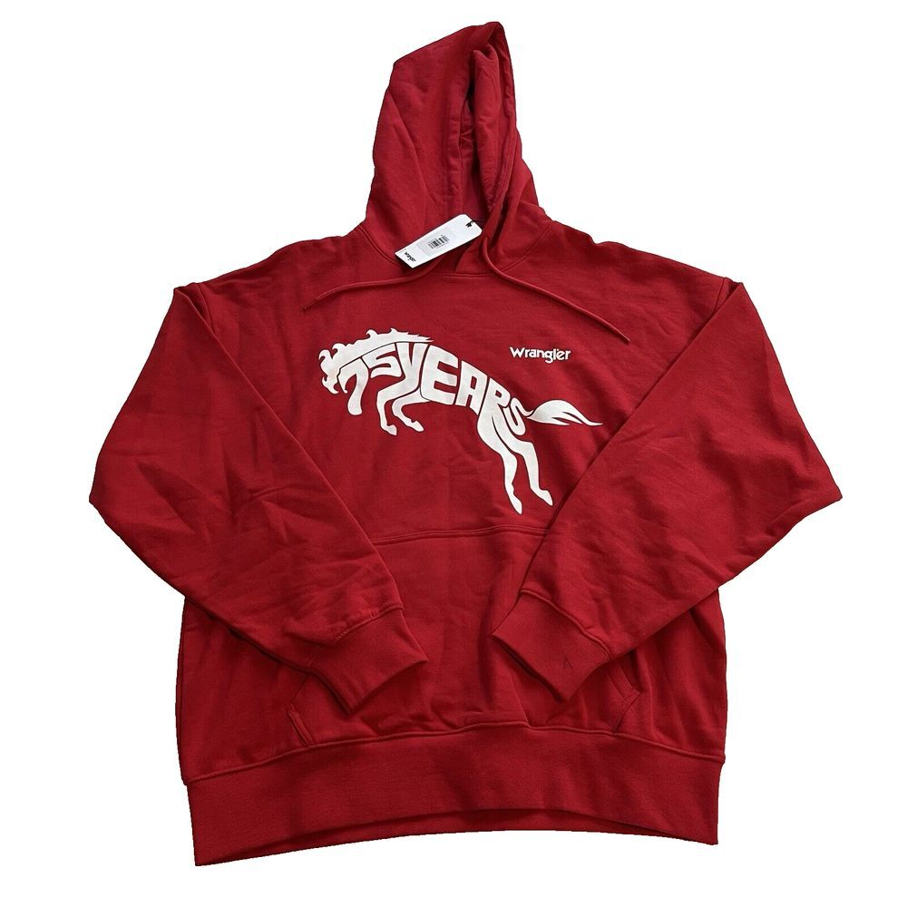 Wrangler‎ MEN'S 75TH ANNIVERSARY Small HOODIE Drawstring Chinese Logo RED